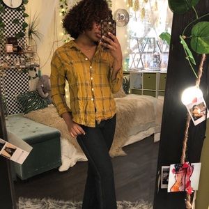 Olive plaid top